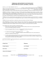 Document preview: Form DOI-MGABOND Bond for Managing General Agents - Nebraska