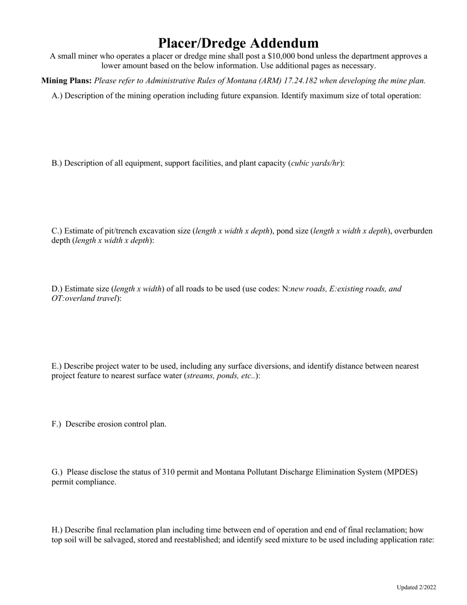 Small Miner Exclusion Statement (Smes) - Montana, Page 9