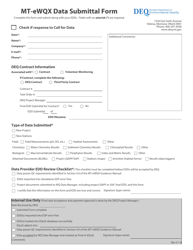 Document preview: Mt-Ewqx Data Submittal Form - Montana