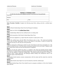 Confined Space Entry Permit, Page 2