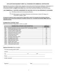 License Exam Application - Pest and Weed Control - Mississippi, Page 3