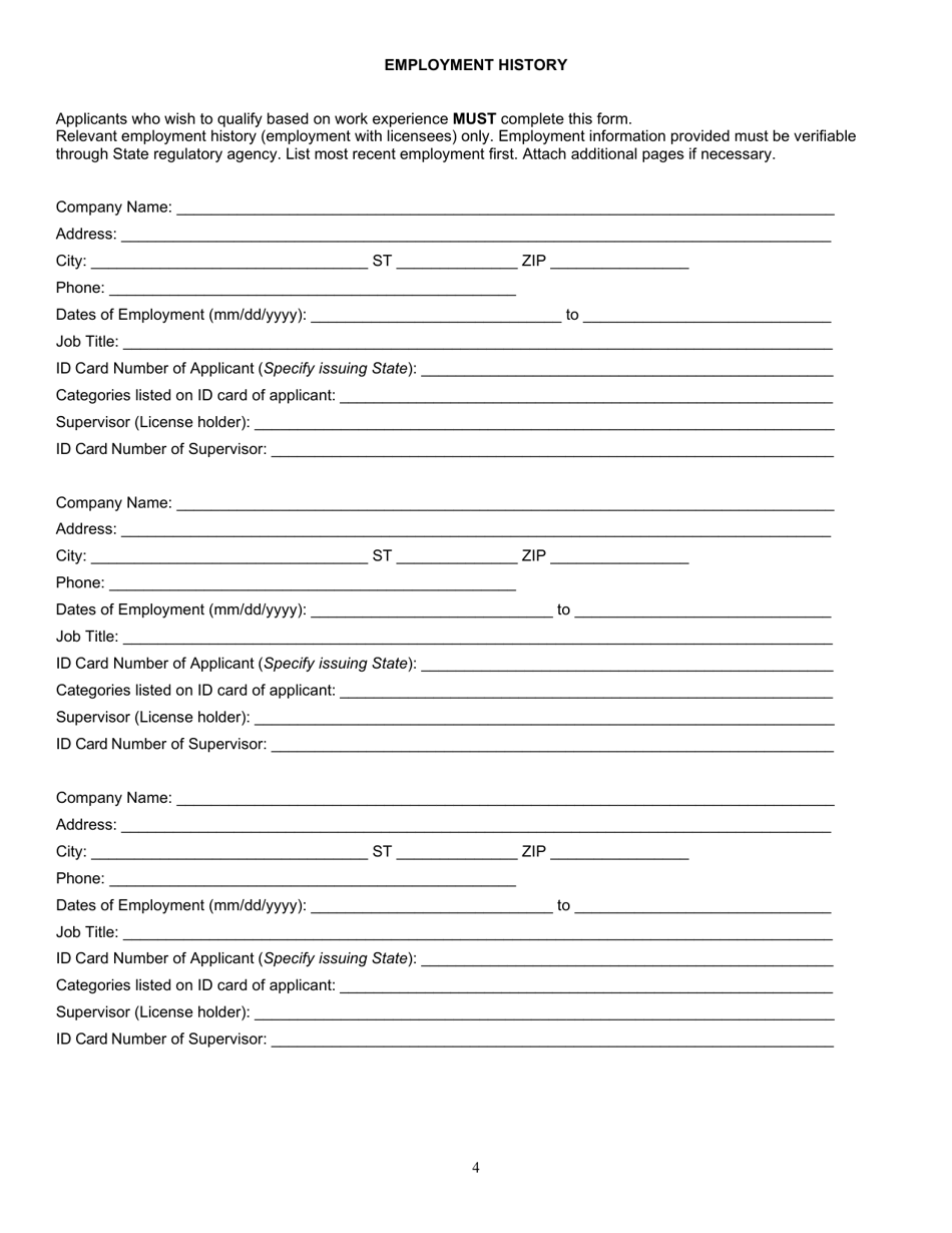 License Exam Application Landscape - Horticulturist and Tree Surgery - Mississippi, Page 4