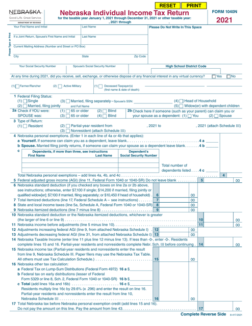 Form 1040N 2021 Printable Pdf