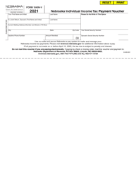 Document preview: Form 1040N-V Nebraska Individual Income Tax Payment Voucher - Nebraska