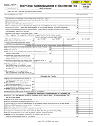 Form 2210N Individual Underpayment of Estimated Tax - Nebraska