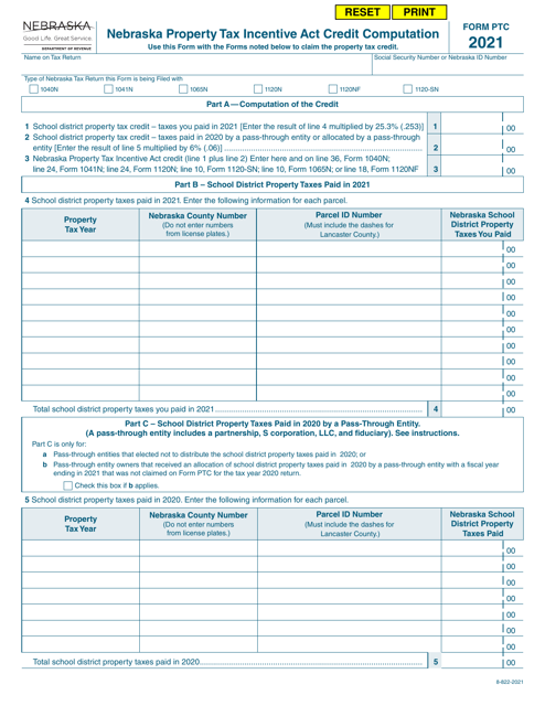 Form PTC 2021 Printable Pdf