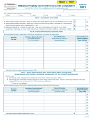 Form PTC Nebraska Property Tax Incentive Act Credit Computation - Nebraska