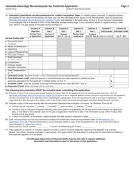 Form MTCA-A Nebraska Advantage Microenterprise Tax Credit Act Application - Nebraska, Page 3