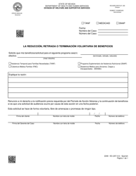 Document preview: Formulario 2248-EGS La Reduccion, Retirada O Terminacion Voluntaria De Beneficios - Nevada (Spanish)