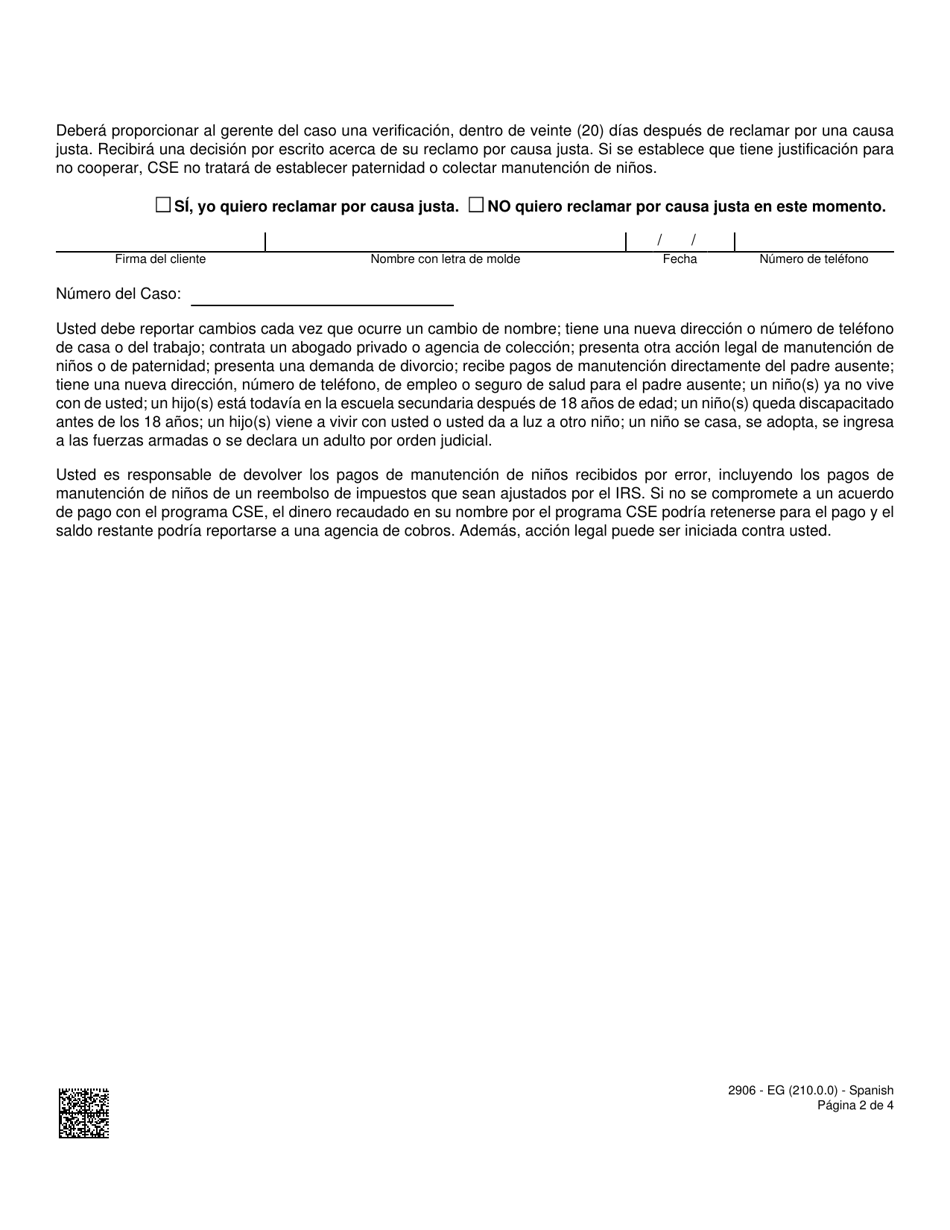 Formulario 2906-EGS Formulario Para Padres Sin Custodia (Ncp) - Nevada (Spanish), Page 2