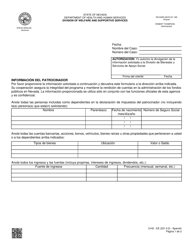 Document preview: Formulario 2140-EE Informacion Del Patrocinador - Nevada (Spanish)