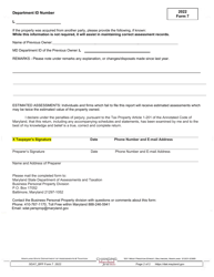Form 7 Business Personal Property Tax Return - Rental Condominiums, Townhouses, Cottages, Rooms, Etc - Maryland, Page 2
