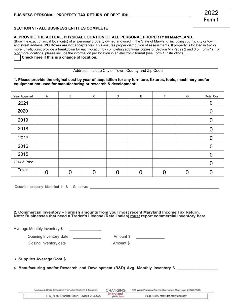 Form 1 Annual Report - Maryland, Page 4
