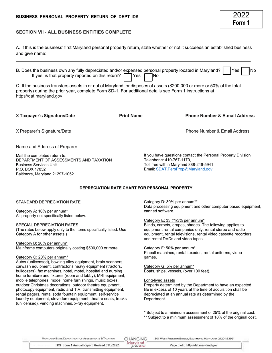 Form 1 Annual Report - Maryland, Page 6