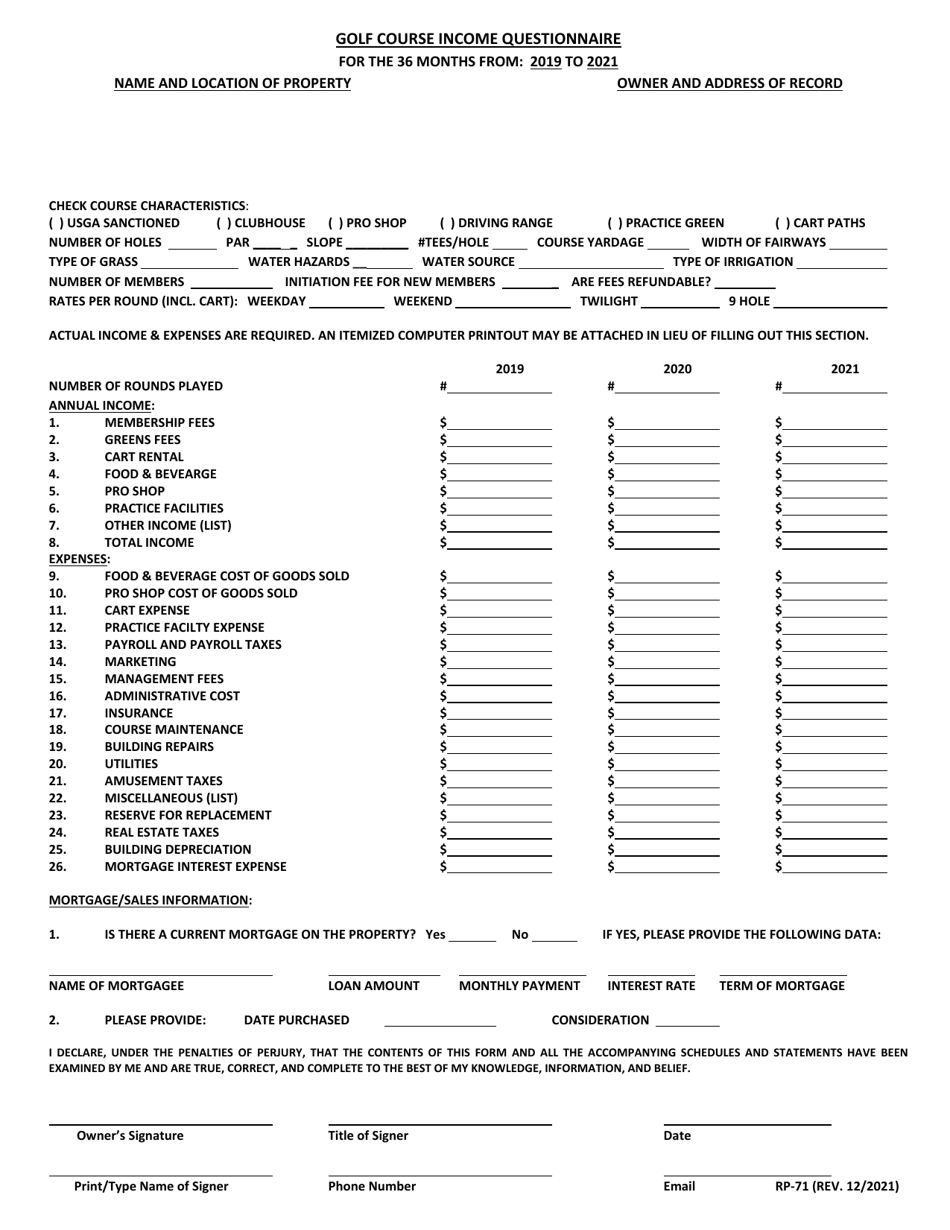 Form RP-71 - 2021 - Fill Out, Sign Online and Download Printable PDF ...