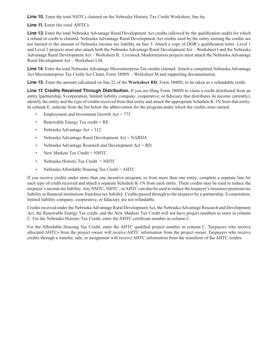 Form 3800N Fill Out, Sign Online and Download Fillable PDF, Nebraska