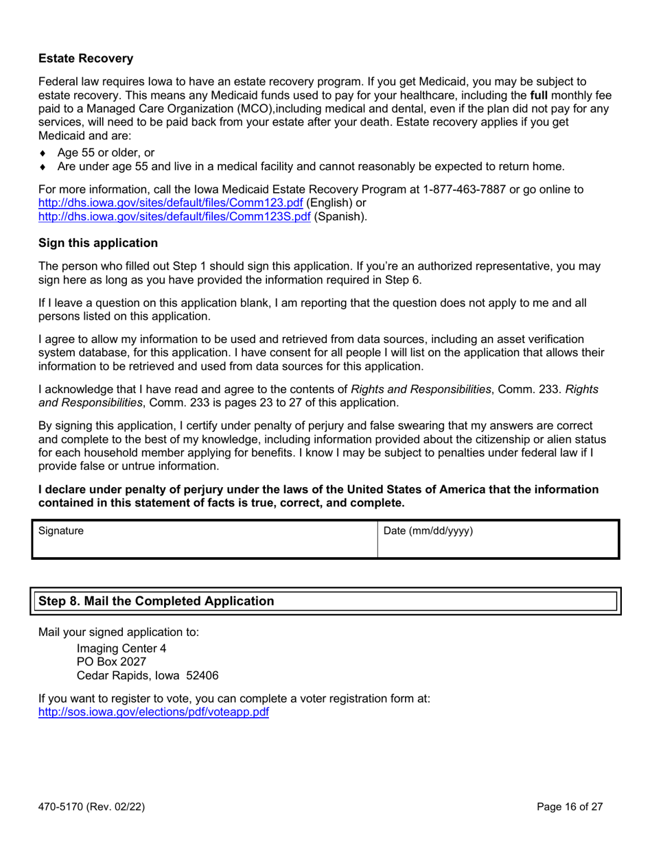 Form 470-5170 Application for Health Coverage and Help Paying Costs - Iowa, Page 18
