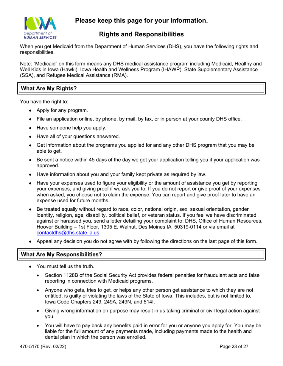 Form 470-5170 Application for Health Coverage and Help Paying Costs - Iowa, Page 25