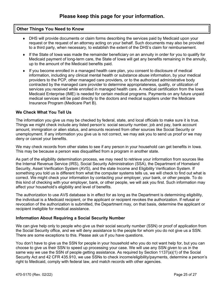 Form 470-5170 Application for Health Coverage and Help Paying Costs - Iowa, Page 27