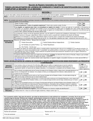 Formulario DMV-22S Notificacion De Cambio De Direccion Por Correo - Nevada (Spanish), Page 2