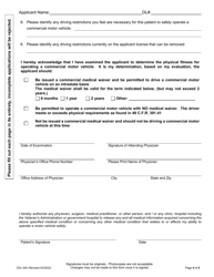 Form CDL-042 Commercial Medical Waiver Evaluation and Application - Nevada, Page 4