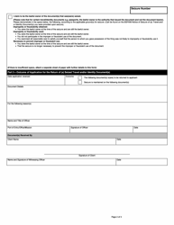 Form BSF699 Application for the Return of (A) Seized Travel and/or Identity Document(S) - Canada, Page 2