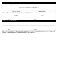 Form BSF833 Indigenous Services Payment Form - Canada, Page 2