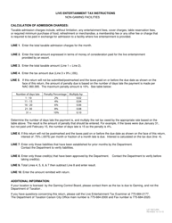 Live Entertainment Tax Return - Non-gaming Facilities - Nevada, Page 2