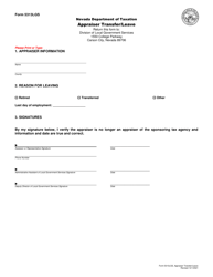 Document preview: Form 5313LGS Appraiser Transfer/Leave - Nevada