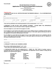 Document preview: Form 5312LGS Application for Contractor/Independent Contractor - Nevada
