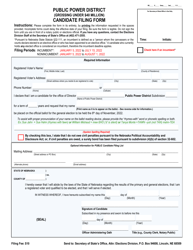 Document preview: Public Power District (Grossing Under $40 Million) Candidate Filing Form - Nebraska, 2022