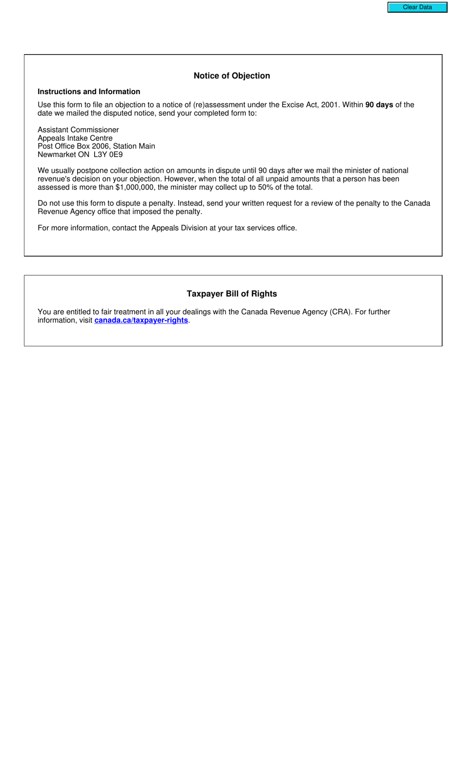 Form E680 Notice of Objection (Excise Act, 2001) - Canada, Page 2