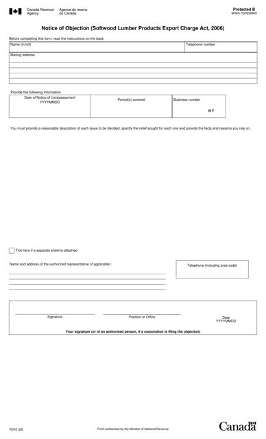 Form RC45  Printable Pdf