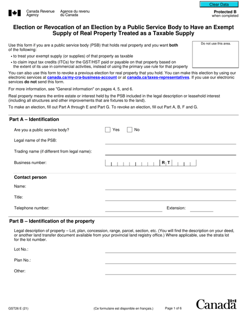 Form GST26  Printable Pdf