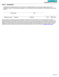 Form GST322 Certificate of Government Funding - Canada, Page 3