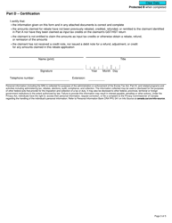 Form GST495 Rebate Application for Provincial Part of Harmonized Sales Tax (Hst) - Canada, Page 3