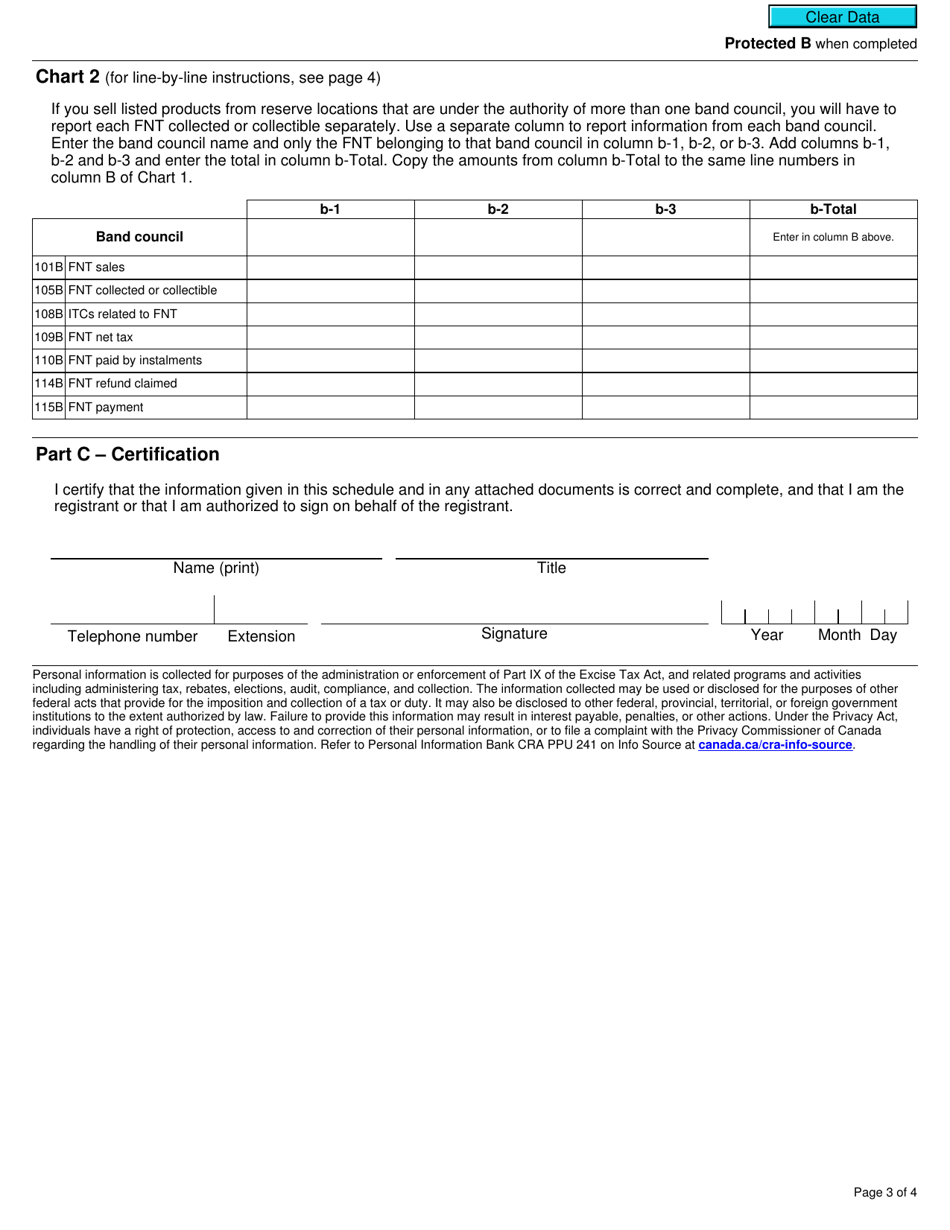Form GST499-1 First Nations Tax (Fnt) Schedule - Canada, Page 3