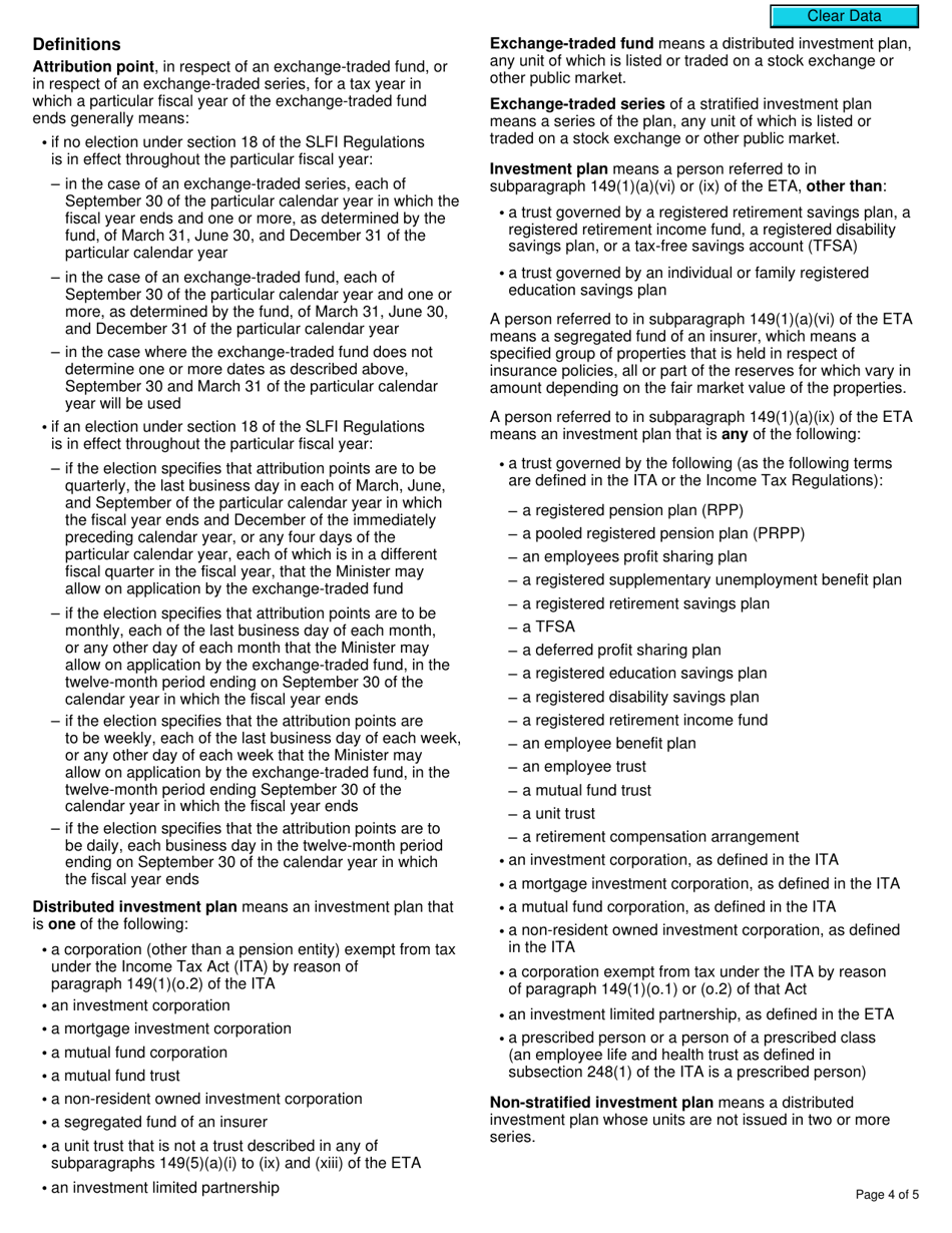 Form RC4611 Gst / Hst Application for Authorization or Revocation for an Exchange-Traded Fund to Use Particular Methods to Determine Its Provincial Attribution Percentages - Canada, Page 4