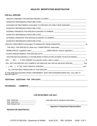 Form SLAP22.97 Wildlife Importation Investigation - Nevada, Page 3