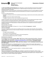 Document preview: Form 0039E Expression of Interest - Ontario, Canada