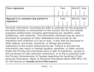 Form RC201 Canada Workers Benefit Advance Payments Application - Large Print - Canada, Page 12