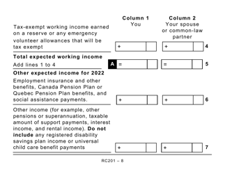 Form RC201 Canada Workers Benefit Advance Payments Application - Large Print - Canada, Page 8