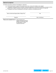 Form 0471E Community Standard Questionnaire - Ontario, Canada, Page 2
