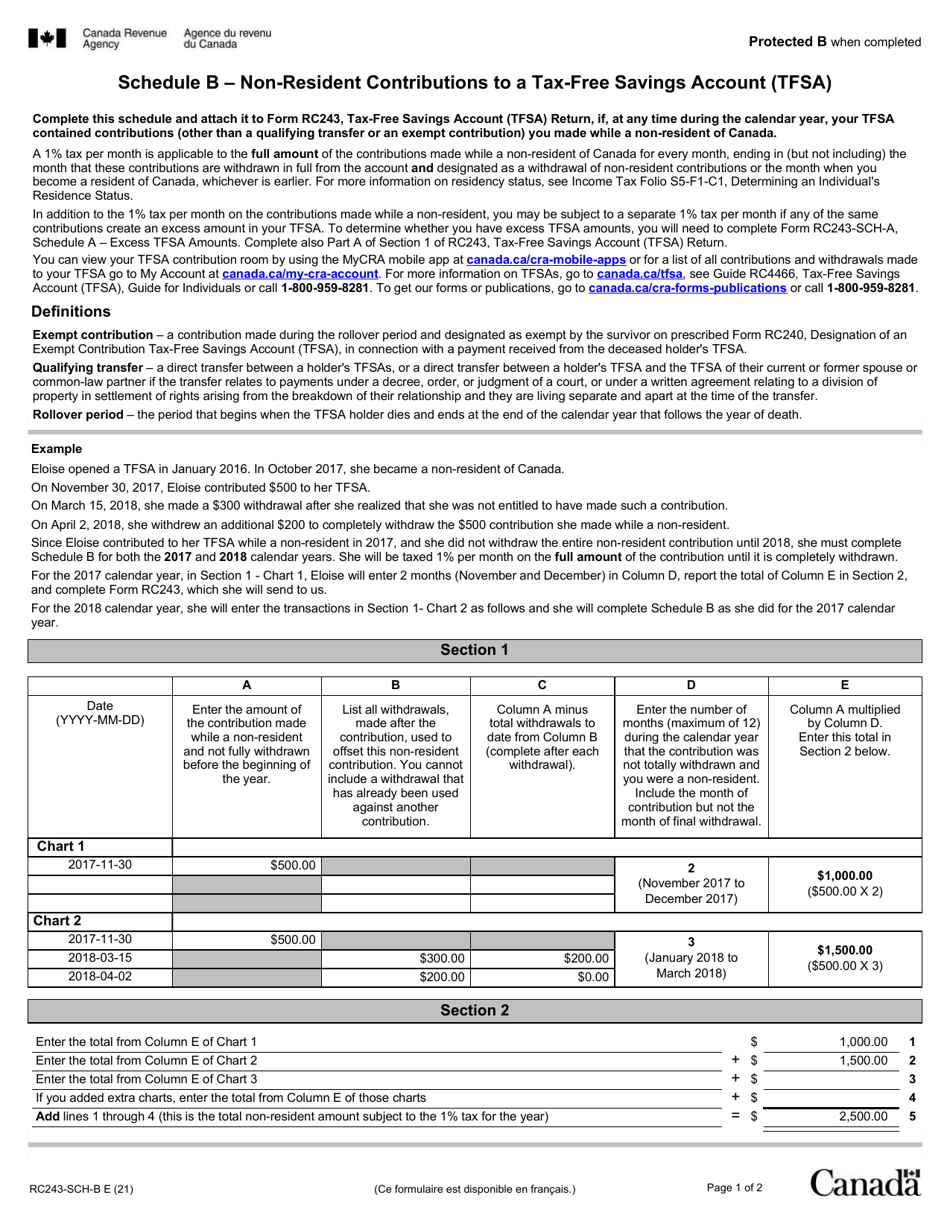 Form RC243 Schedule B - Fill Out, Sign Online and Download Fillable PDF ...