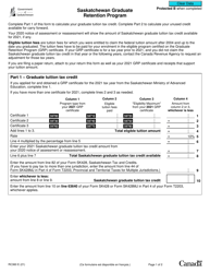 Form RC360 Saskatchewan Graduate Retention Program - Canada