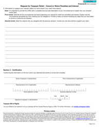Form RC4288 Request for Taxpayer Relief - Cancel or Waive Penalties and Interest - Canada, Page 3