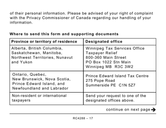 Form RC4288 Request for Taxpayer Relief - Cancel or Waive Penalties and Interest - Large Print - Canada, Page 17
