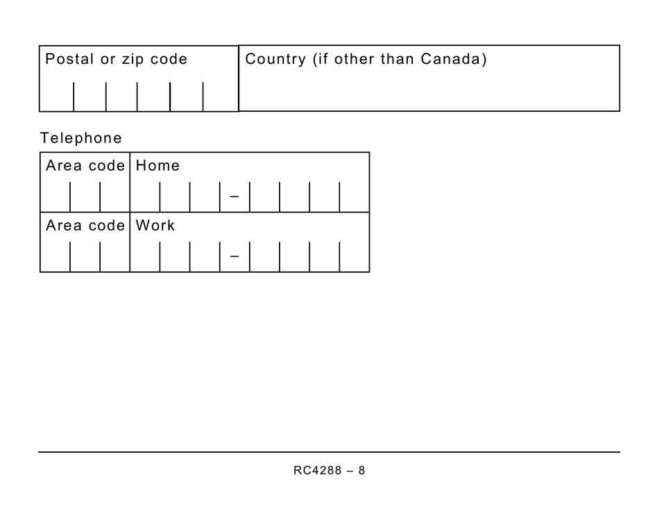 Form RC4288 Request for Taxpayer Relief - Cancel or Waive Penalties and Interest - Large Print - Canada, Page 8