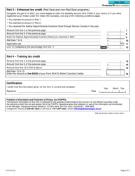 Form T1014 British Columbia Training Tax Credit (Individuals) - Canada, Page 2