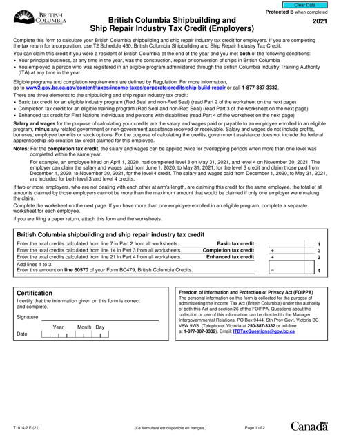 Form T1014-2 2021 Printable Pdf
